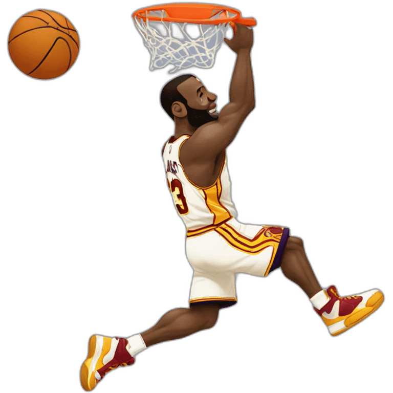 Lebron James dunking emoji