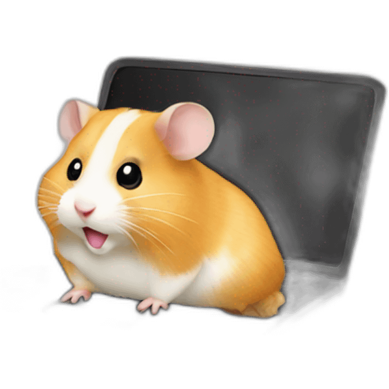 Hamster with a black laptop  emoji