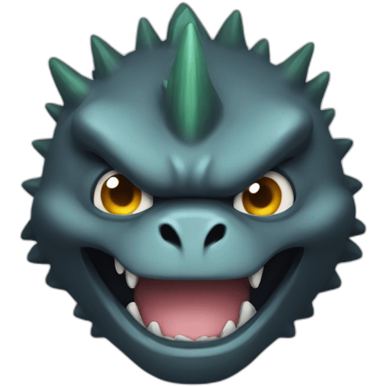 Godzilla Digimon style face emoji