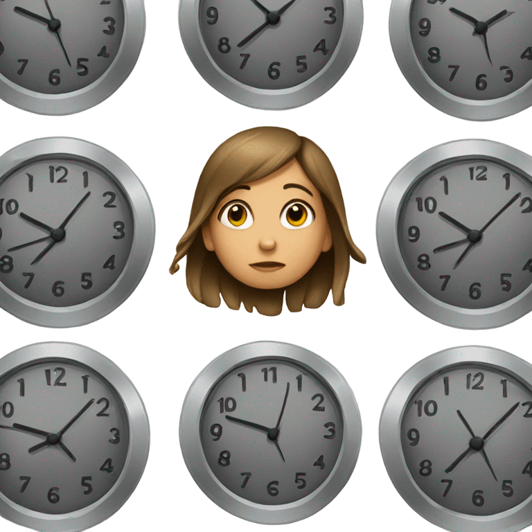 Girl waiting watching clock emoji