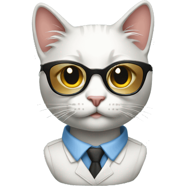 cool lady business cat emoji