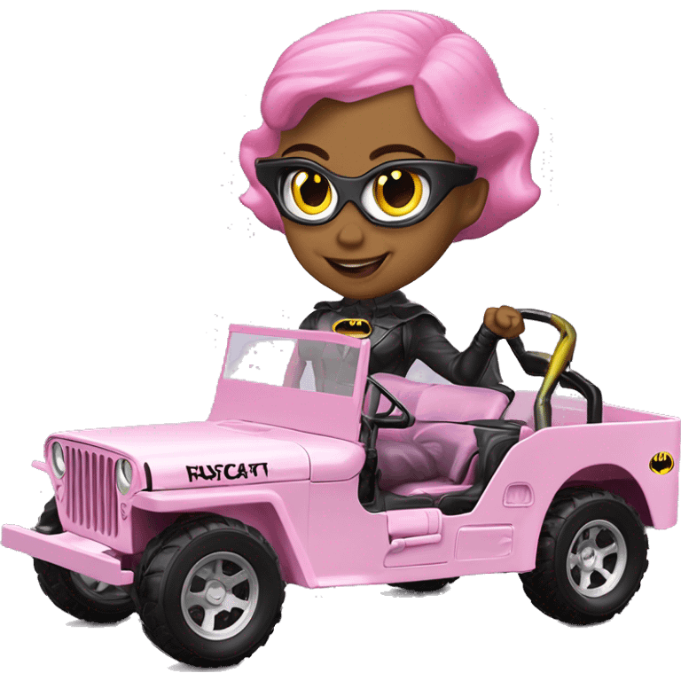 Evil Batgirl 1942 Willy’s light pink army jeep hot wheels  emoji