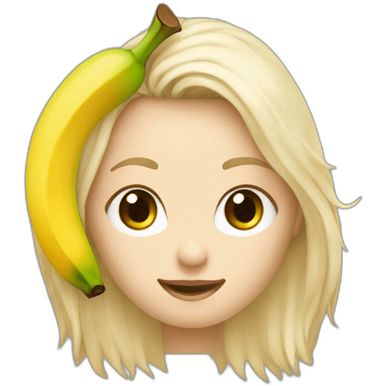 un blanc avec une des cheveux blonds au milieu du crane comme une banane emoji