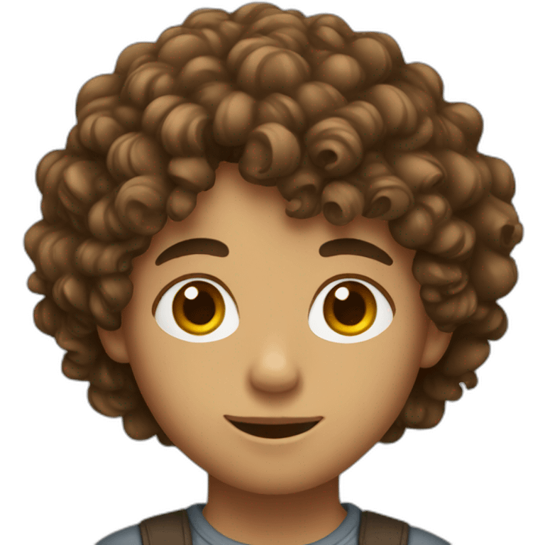 boy with long brown curly hair emoji