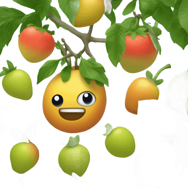 Fruits hanging on bushes  emoji