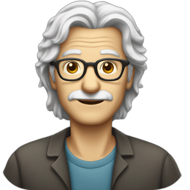 white old man with glasses an long grey hair emoji