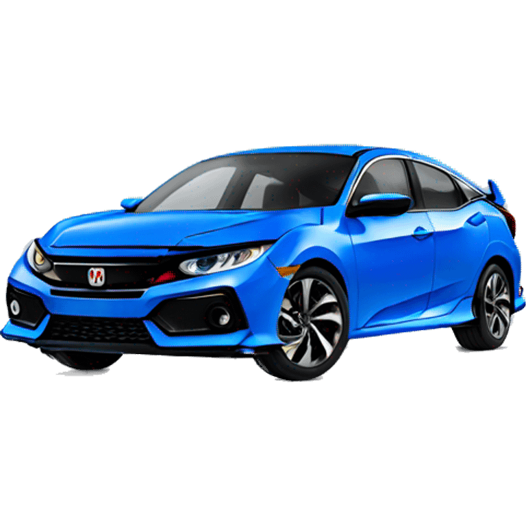 Blue Honda civic facing forward  emoji