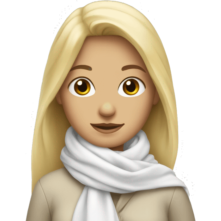 Blonde girl with white scarf emoji