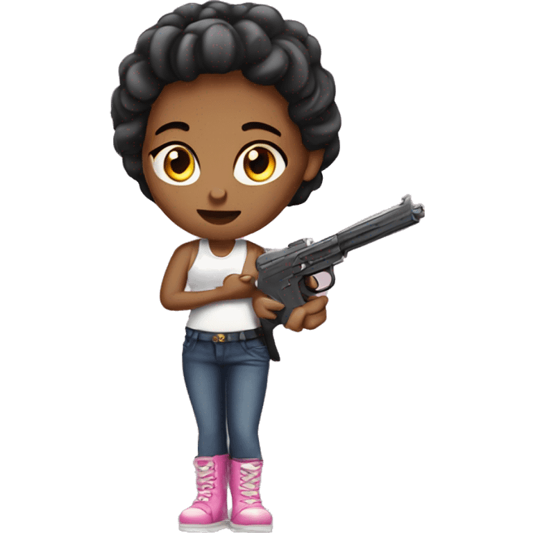 Girly with gun emoji