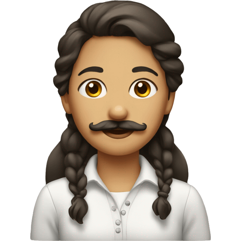 girl with mustache emoji