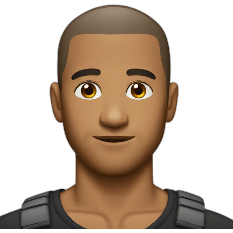 brown man hot buzz cut emoji