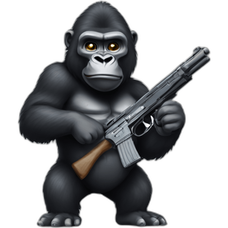 Gorilla with a gun emoji