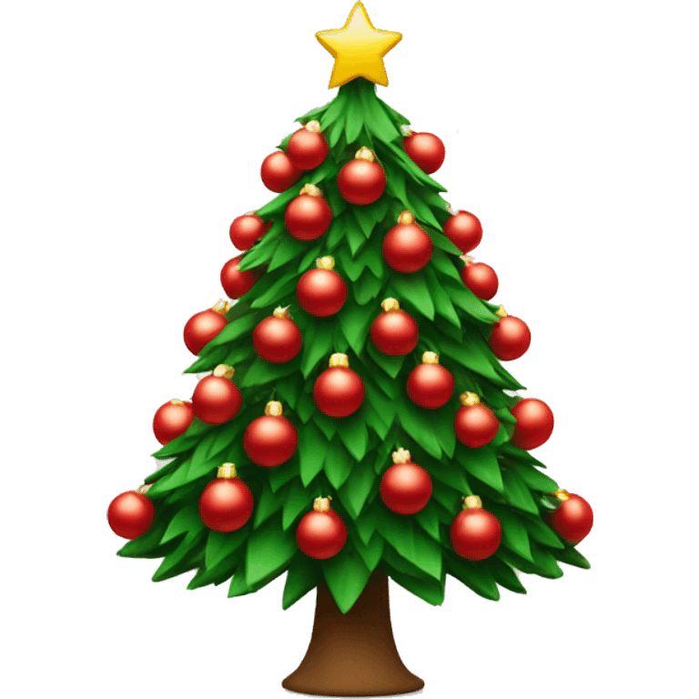 Christmas tree with red ornaments emoji