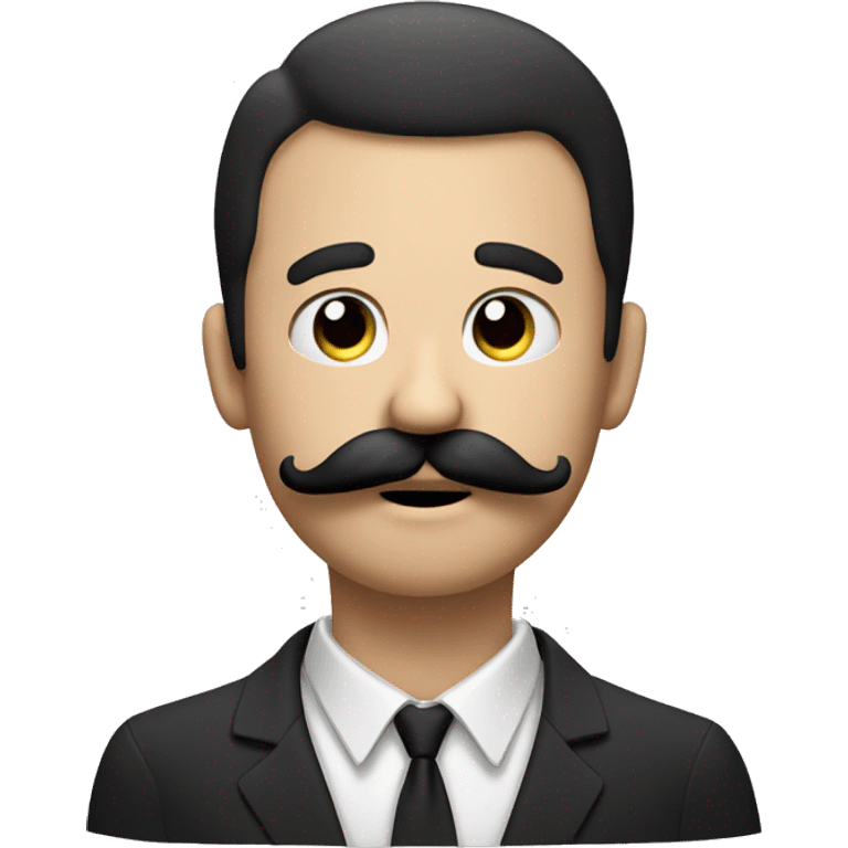 a simple emoji with mustache scratches its chin with its hand and thinking emoji