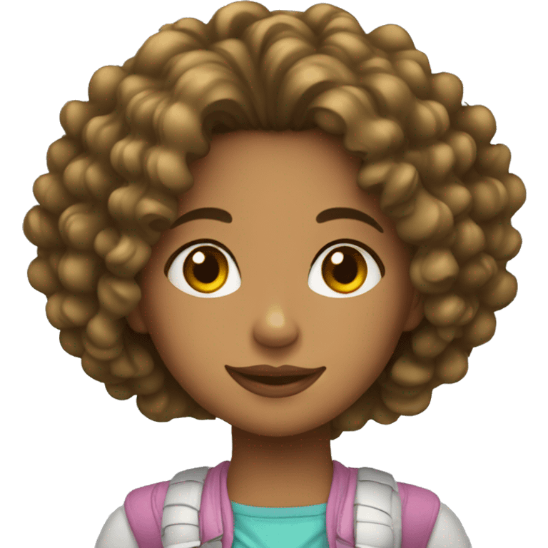 Colombian girl with curly hair  emoji