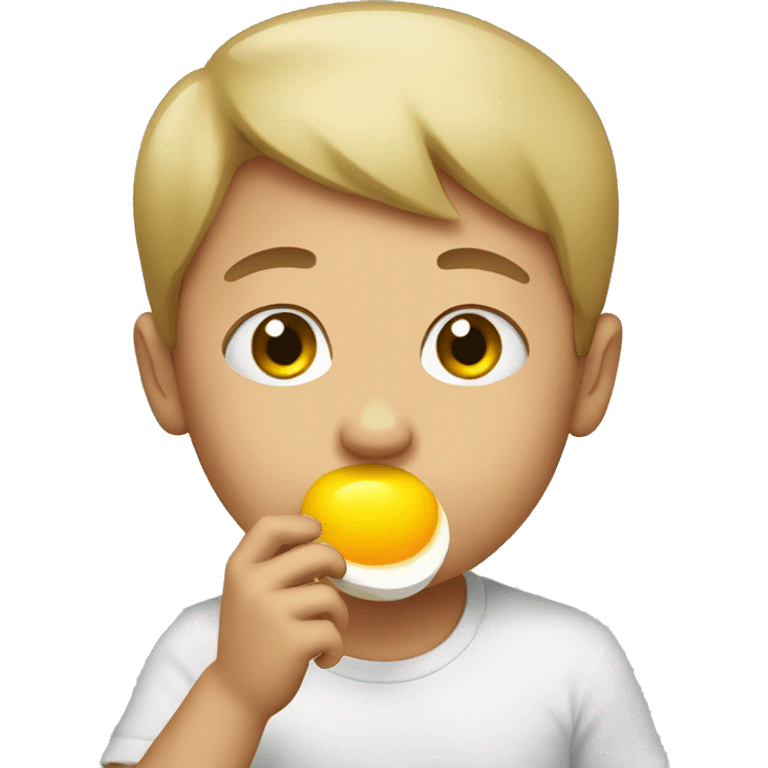 Boy eating eggs  emoji