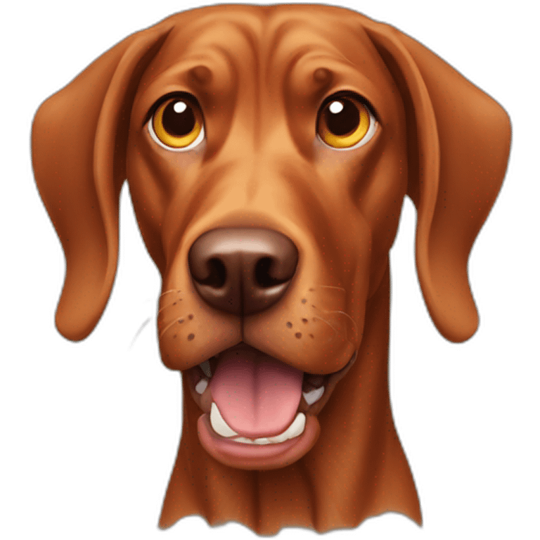 dog vizsla angry with teeth and with furrowed brows emoji