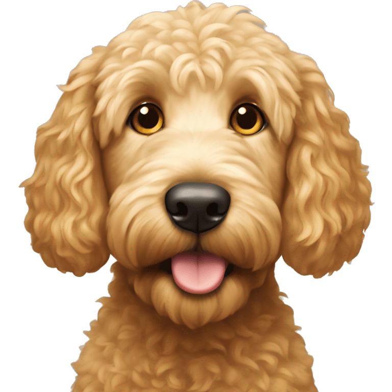 golden doodle with Pinocchio nose emoji