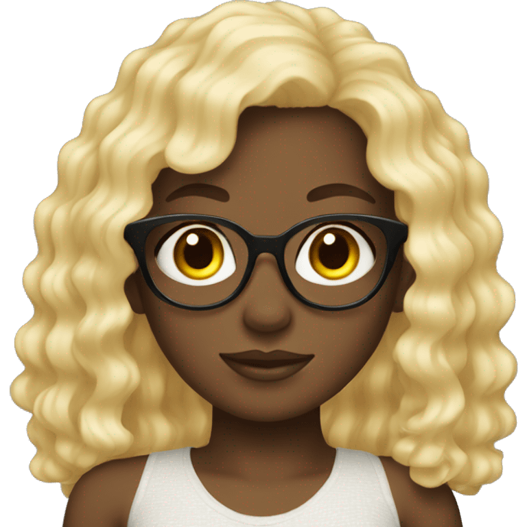 Black girl with beach curl blonde wig emoji