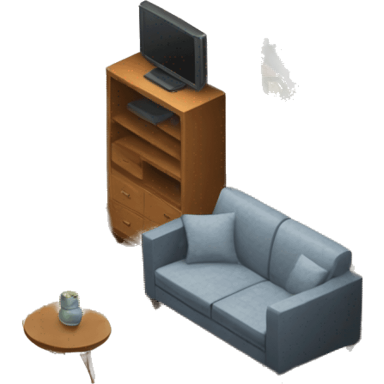 apartment interior isometric emoji