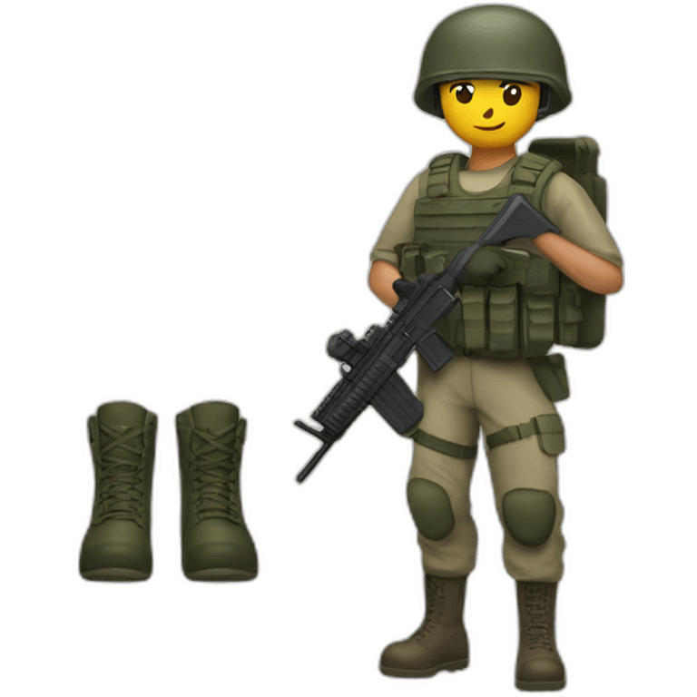 Soldier with military gear with M16. emoji