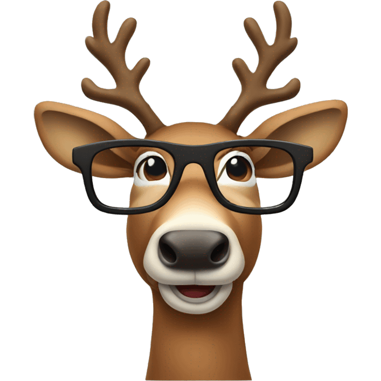 reindeer wearing glasses emoji