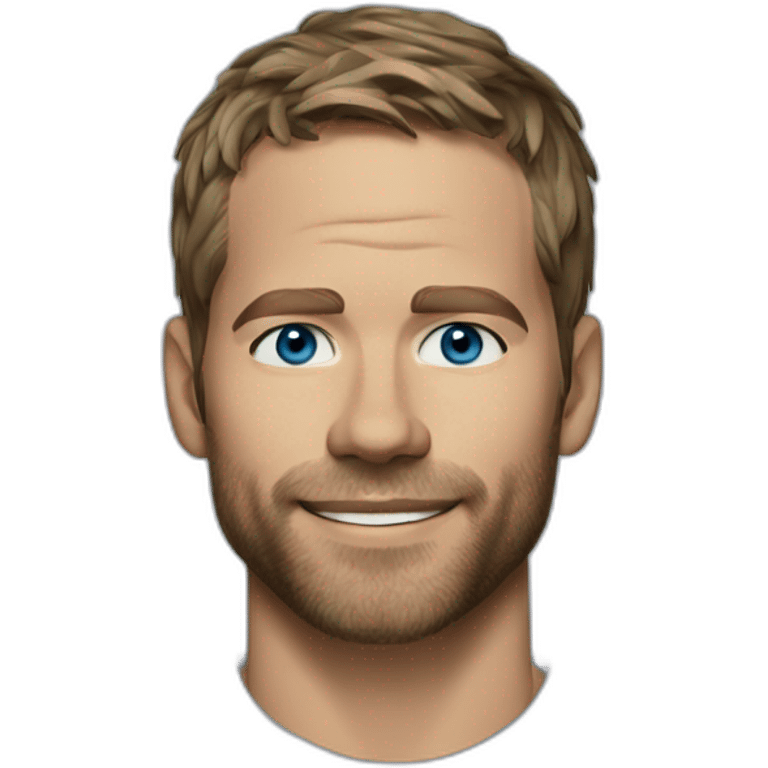 actor paul walker blue eyes with a t-shirt on emoji