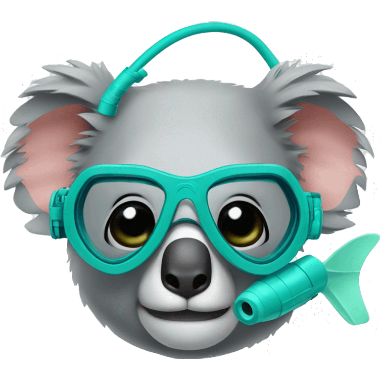 A koala with a diving mask and a snorkel emoji