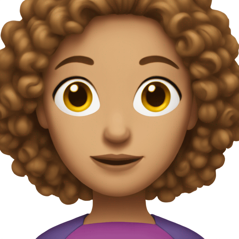 Superwoman mom with curly brown hair  emoji