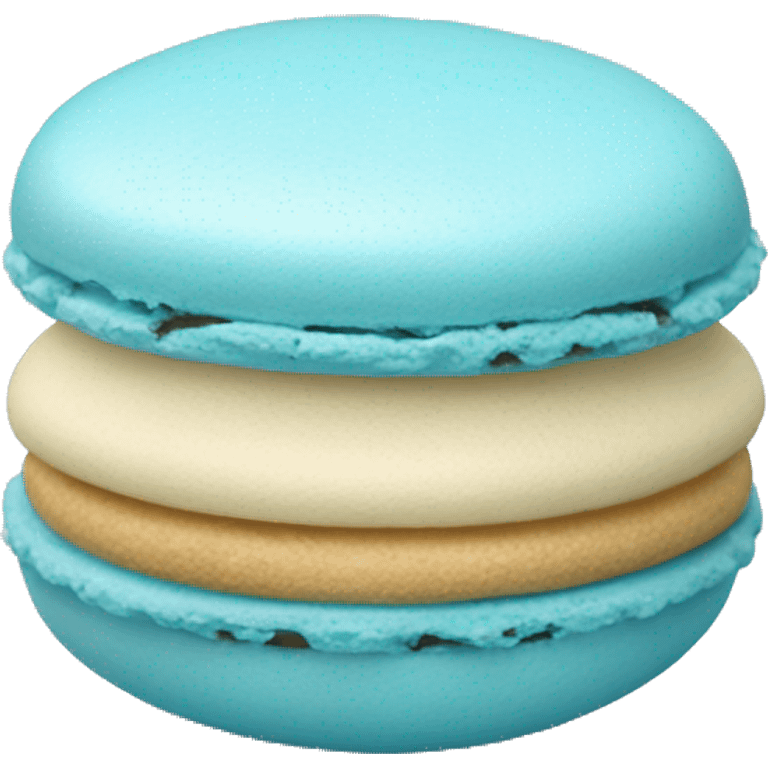 Realistic light blue macaroon emoji