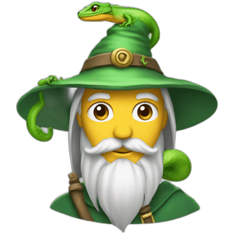 Wizard with lizard hat emoji