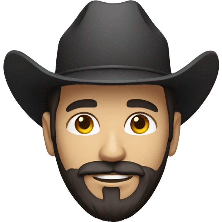 programmer with a hoodie, dark beard, white skin, and a cowboy hat emoji