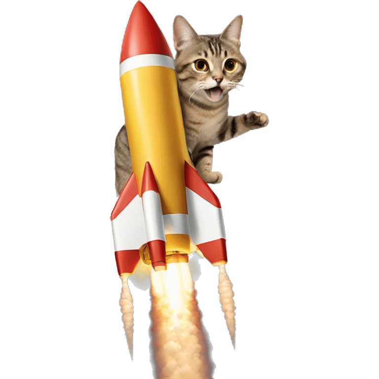 Cat riding a rocket emoji