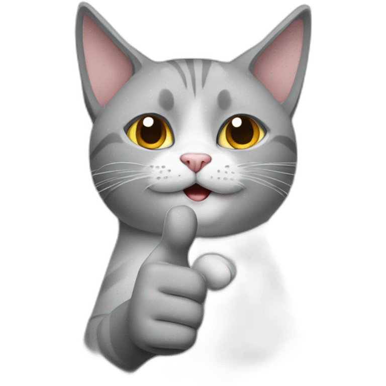 a gray cat saying it's ok with a big thumbs up on his hand emoji