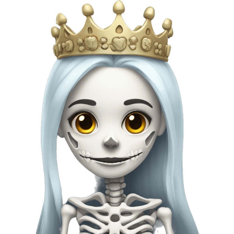 Cute skeleton princess emoji