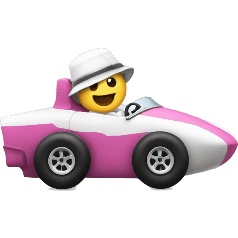 mallow in a racing car emoji