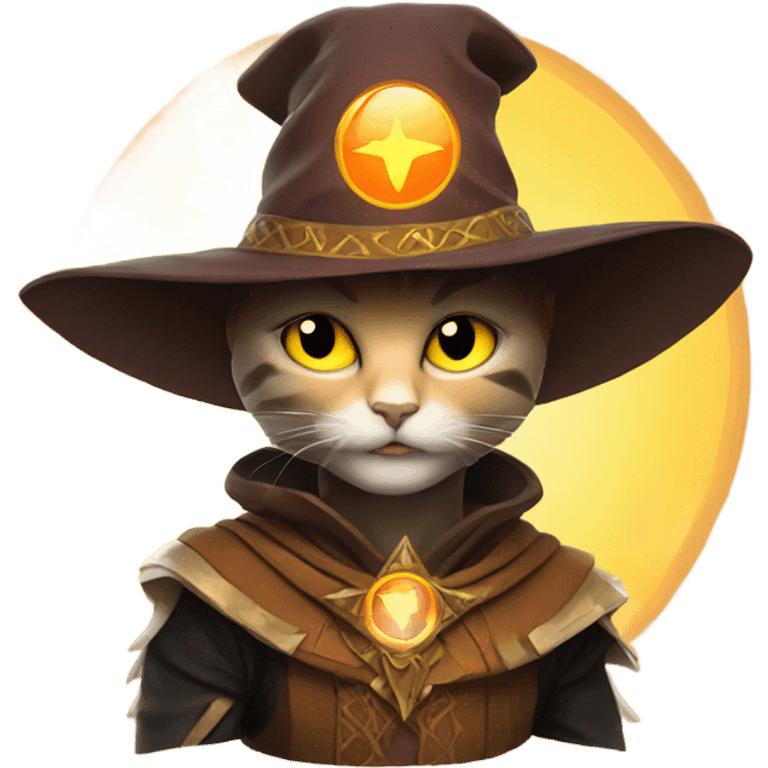 A sun warlock who is holding a kitten emoji