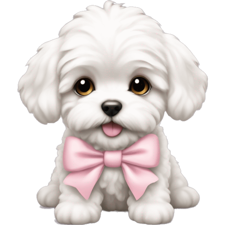 schichon puppy with pale pink bow emoji