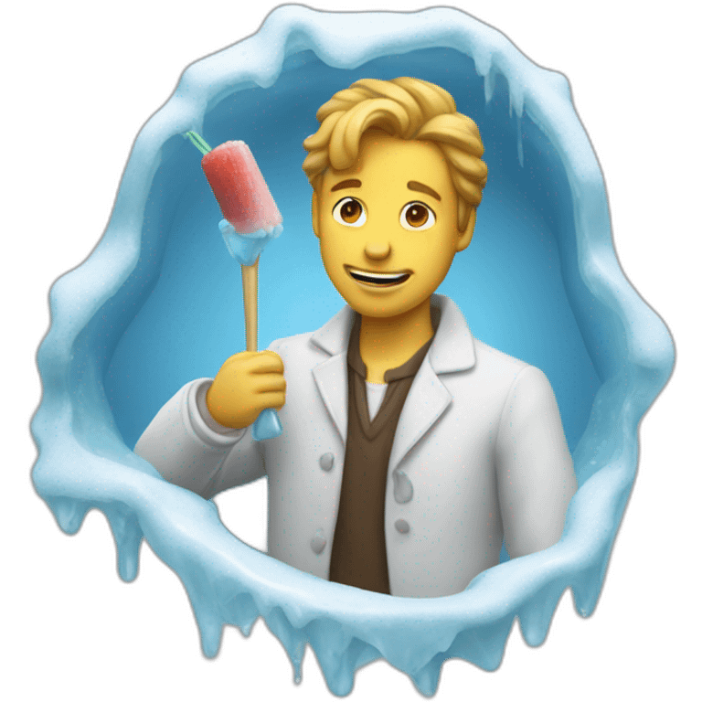 Un homme qui suce une glace emoji