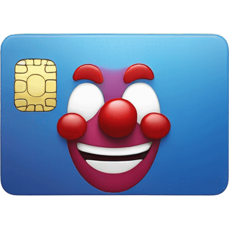 credit card with clown face emoji