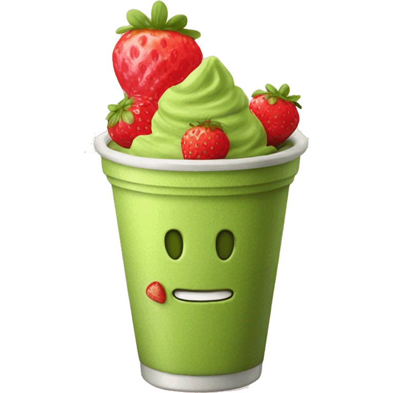 matcha with strawberry emoji