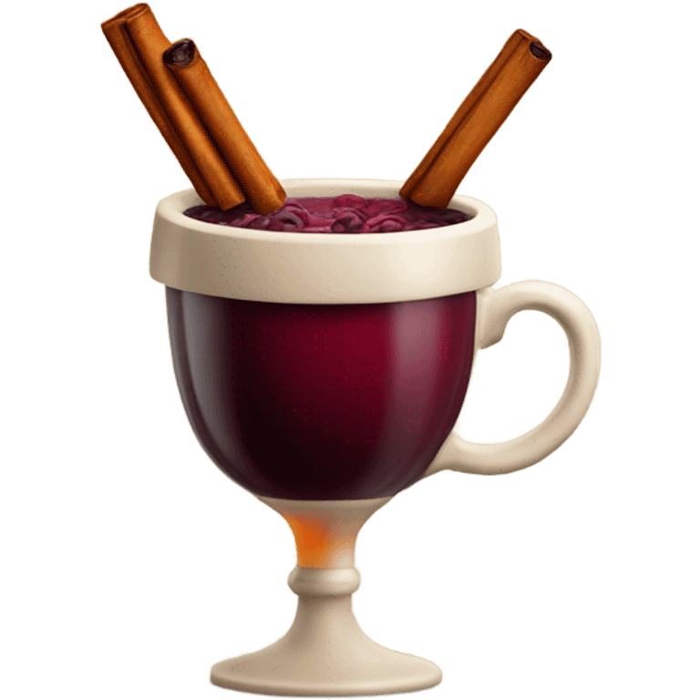 Mulled wine in a craft cup emoji