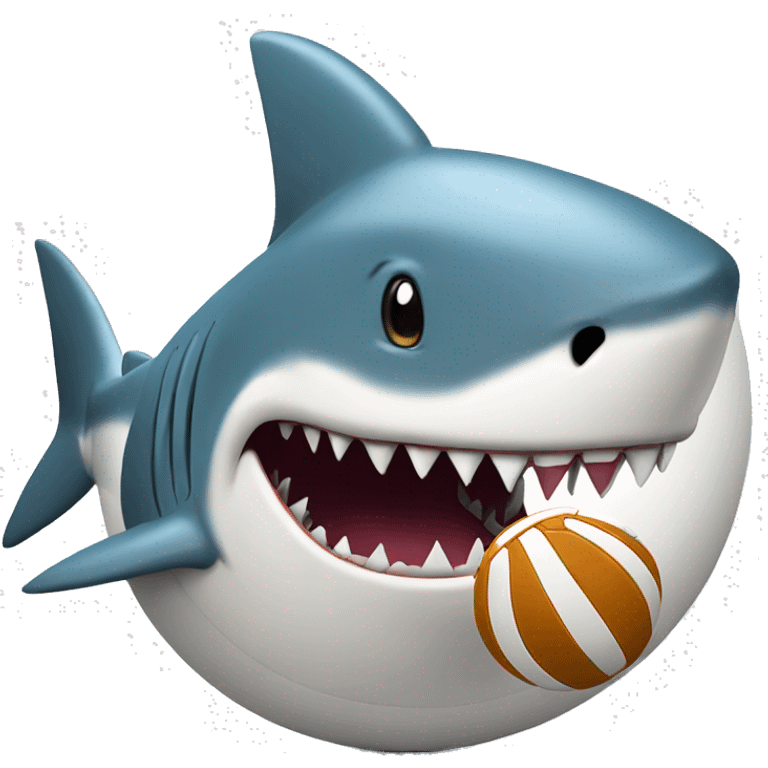 shark biting into a volleyball  emoji