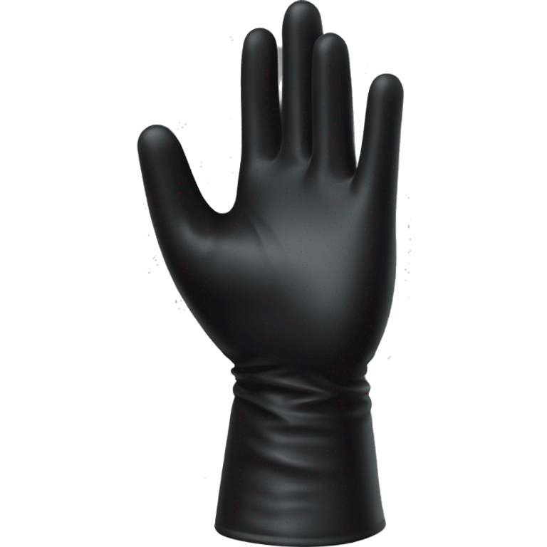 Realistic black latex gloved hands isolated.  emoji