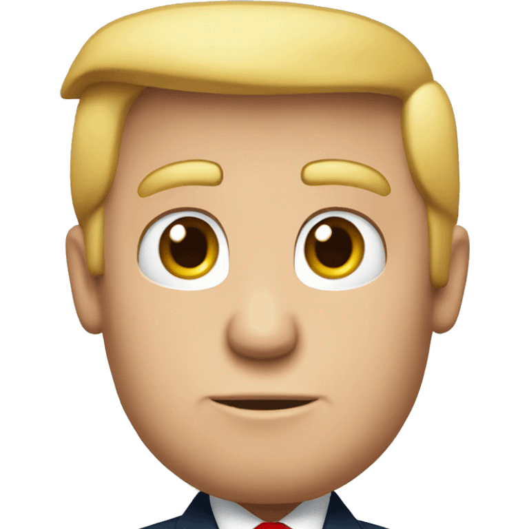 Donald Trump wearing navy suit and red tie  emoji