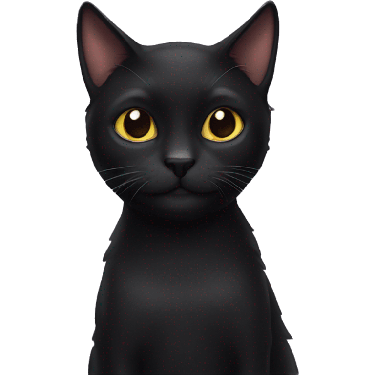 Scootish sorthair black cat non ears emoji