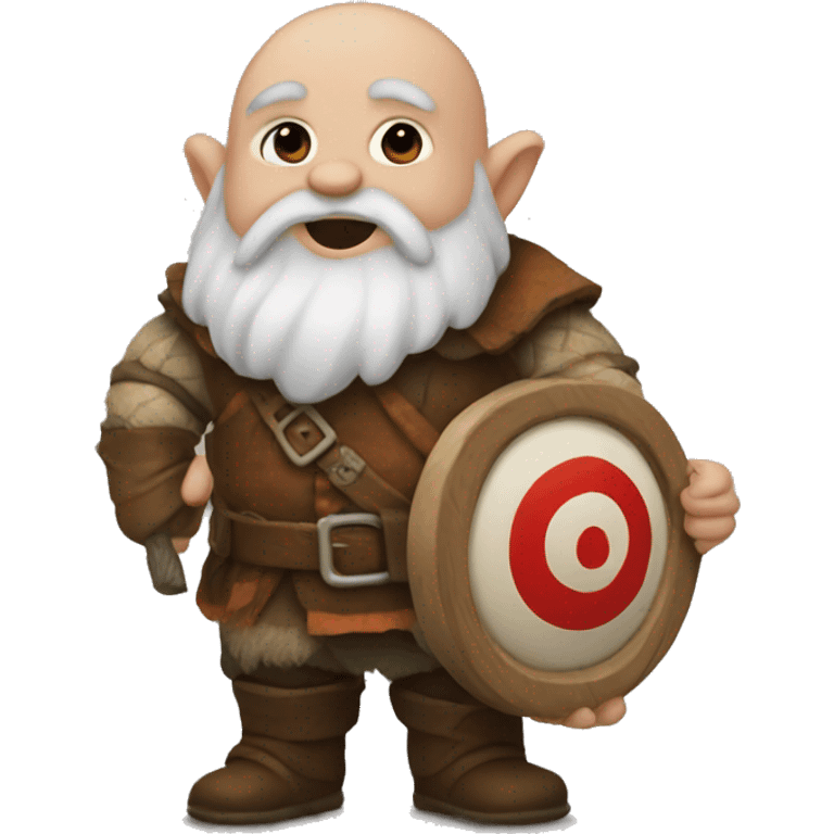 dwarf hanging on a target emoji