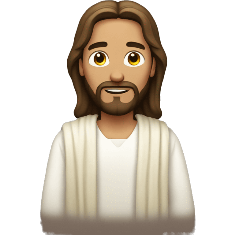 Jesus using cell emoji