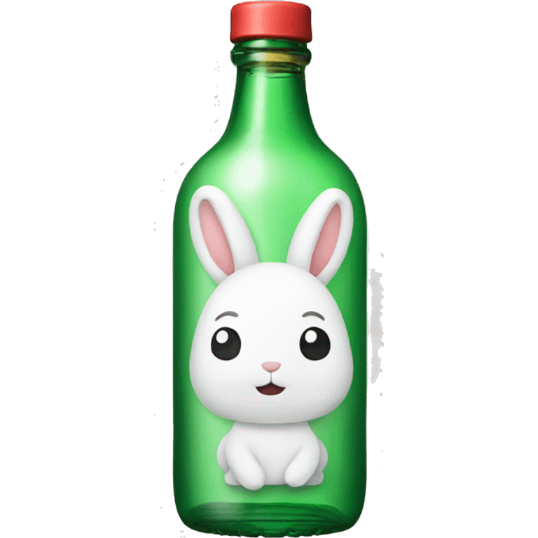 soju bottle with a rabbit on front emoji