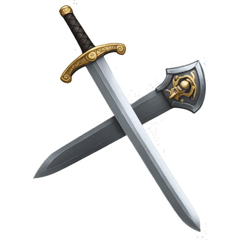 one silver sword and one iron sword emoji